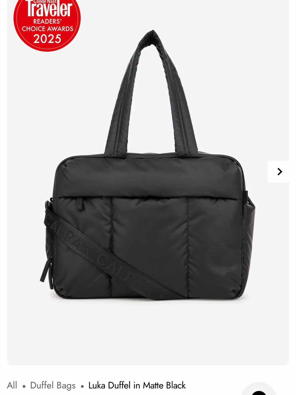 CALPAK Luka Duffel in Matte Black • Excellent Condition - Picture 7 of 11